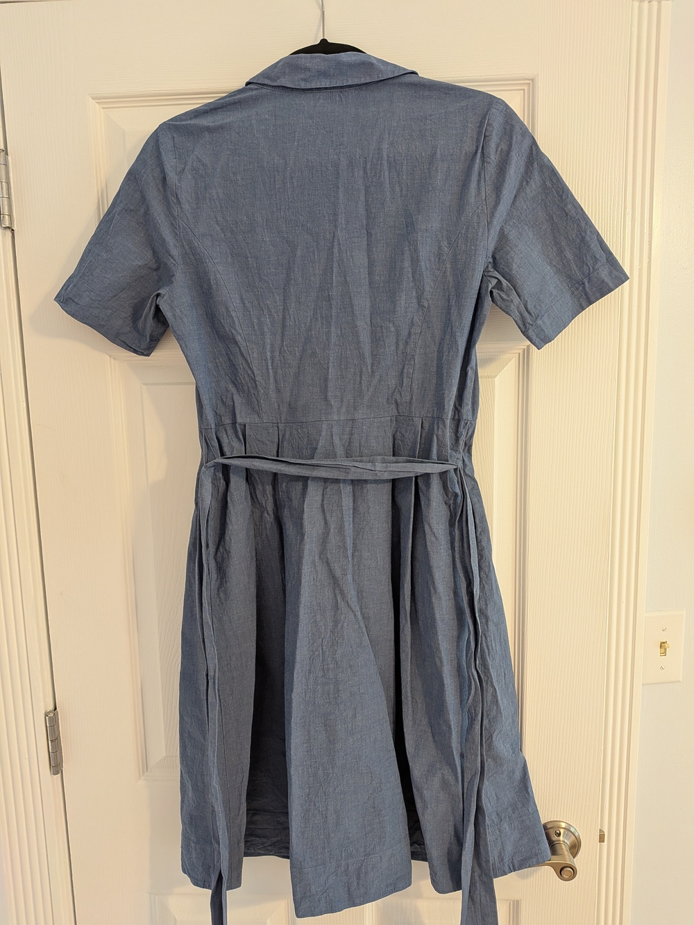 Boden Button-Front Blue Chambray Shirt Dress - Picture 3 of 4